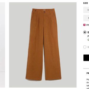 Madewell Petite Harlow Wide-Leg Pants (size 00)